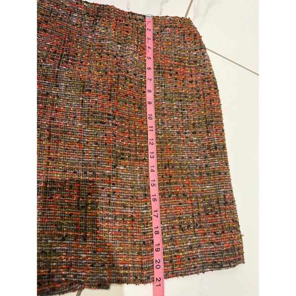 J. CREW The Pencil Skirt Tweed Orange Brown Multi Color‎ Size 2 - Picture 7 of 9